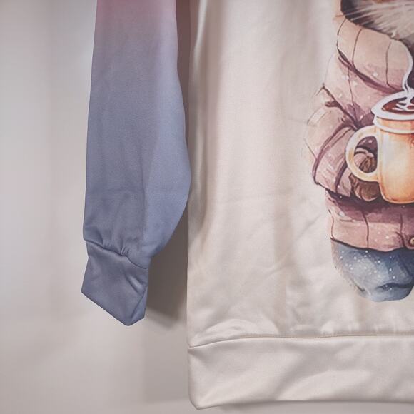 Cat Drinking Coffee in Cold Weather, Size Small - Picture 6 of 8